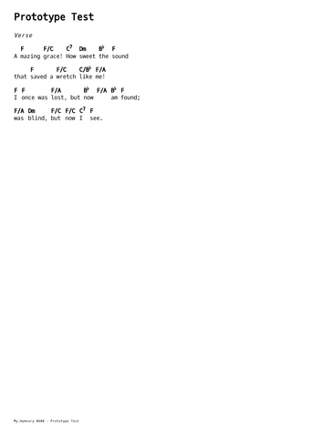Score for ”Prototype Test”